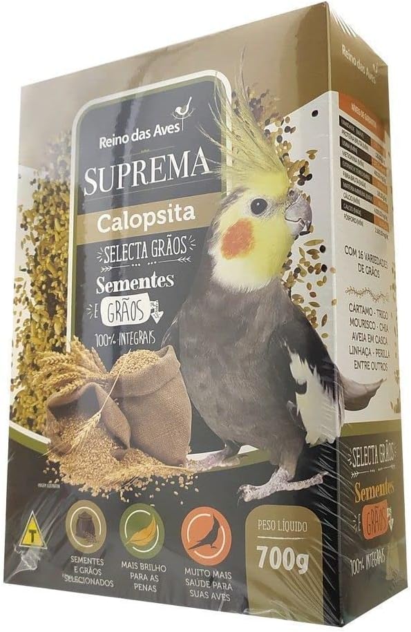 Reino Das Aves Ração Suprema Calopsita Sementes E Grãos 700g