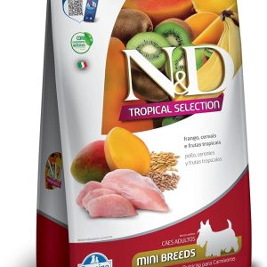 N&D Tropical para Cães Adultos de Raças Mini e Pequenas Sabor Frango, Cereais e Frutas Tropicais 2,5Kg