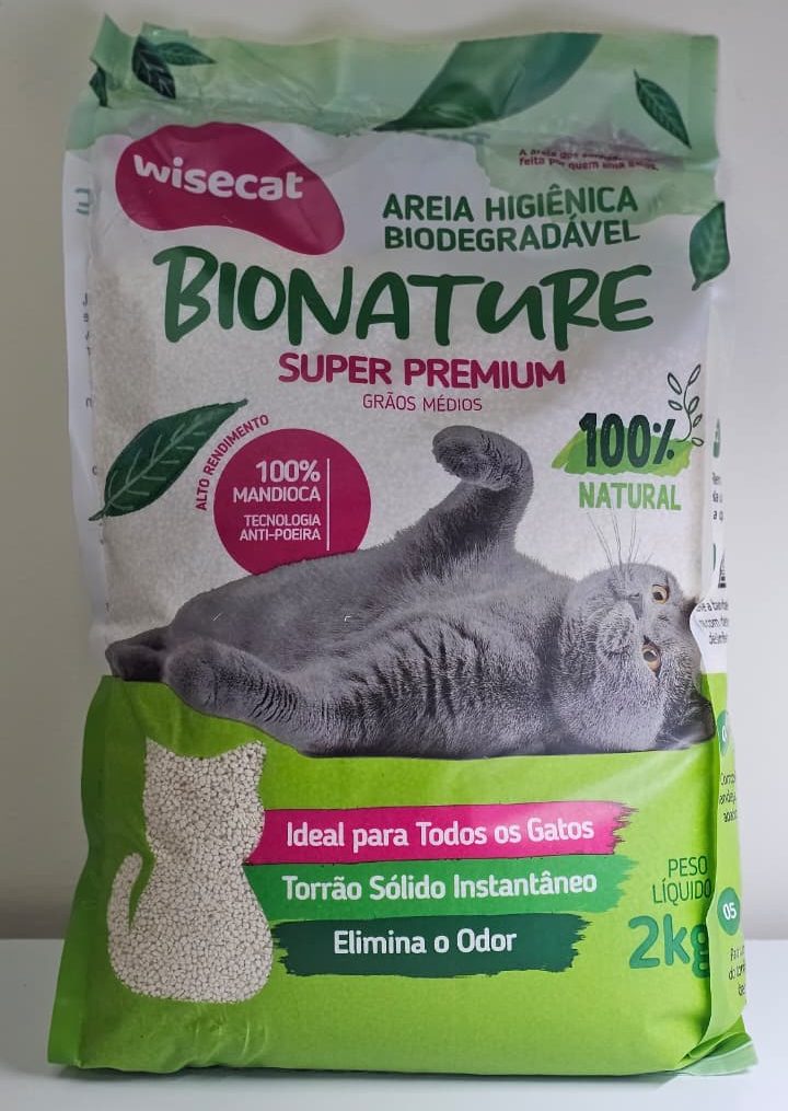 Areia Higiênica Biodegradável (Grãos Médios)